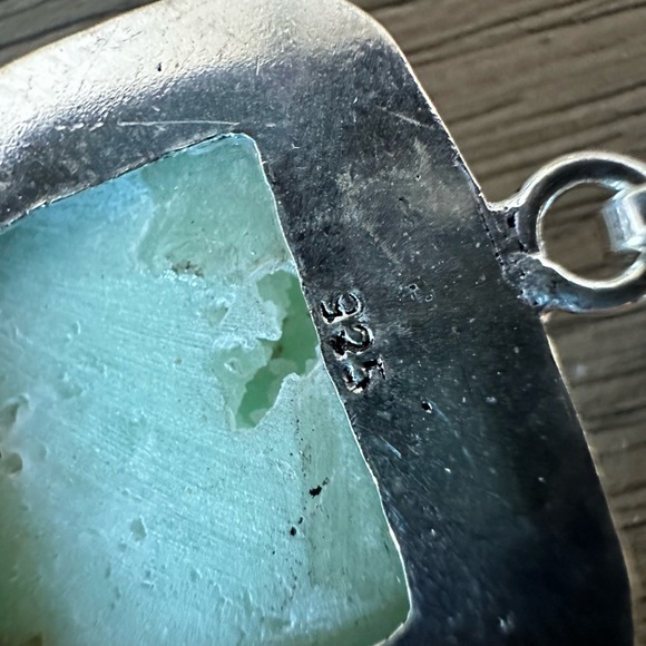 0298 Chrysoprase Biwa Pearl Bracelet Handmade Silver Gemstone Jewelry - Picture 7 of 8